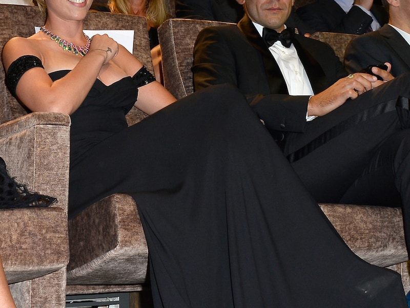 Johansson en Dauriac dinsdag in Venetië bij de première van Under The Skin.