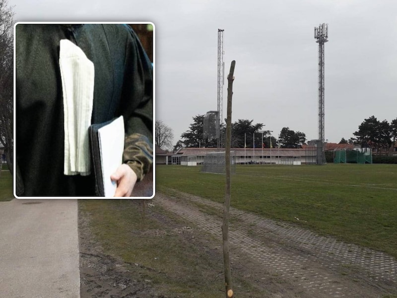 Het Graaf Leopold Lippenspark, de thuishaven van Knokke FC, waar de vechtpartij plaatsvond.