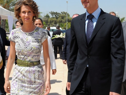 Asma en Bashar al-Assad op 13 juli 2010 in Tunis.