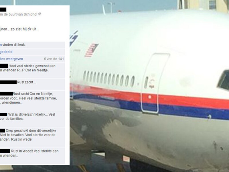 De foto die Cor voor vertrek maakte van het toestel van Malaysia Airlines dat hem en zijn vriendin naar Kuala Lumpur moest brengen.