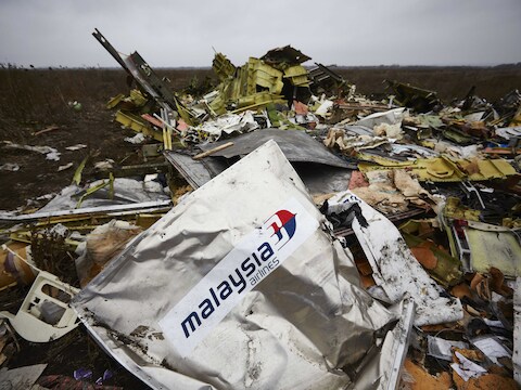 Wrakstukken van de MH17.