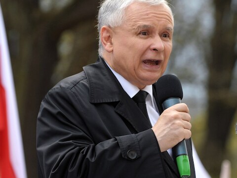 Pools oppositieleider Jaroslaw Kaczynski.