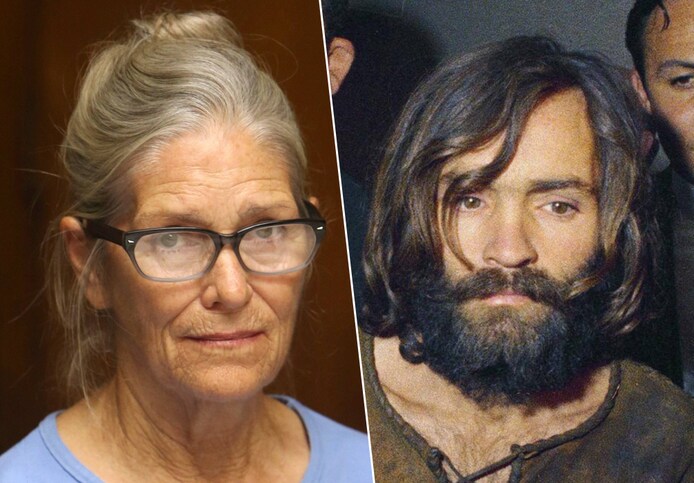 Leslie Van Houten en sekteleider Charles Manson. Manson stierf in 2017.