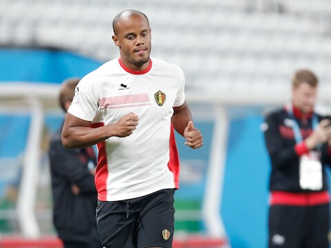 Vincent Kompany tijdens de training woensdag.