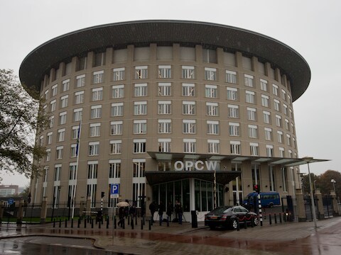 Organisatie voor het Verbod op Chemische Wapens (OPCW) in Den Haag.