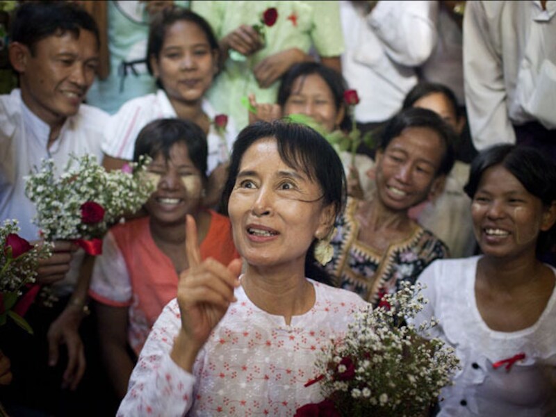 Oppositieleidster Aung San Suu Kyi .