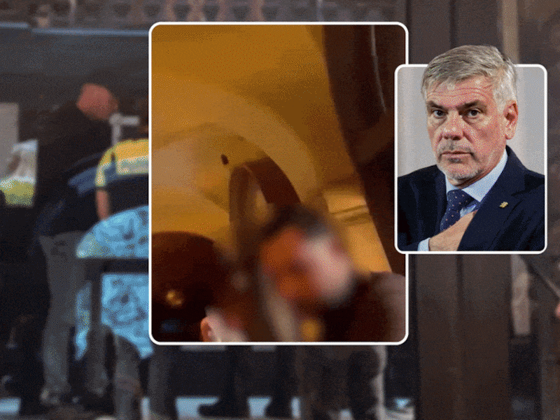 Filip Dewinter raakte betrokken bij een schermutseling aan het stadhuis van Antwerpen. Enkele politieagenten kwamen daarna ter plaatse.