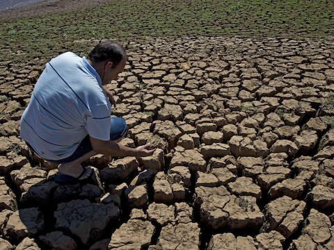 Extreme droogte in Sao Paulo, Brazilië.