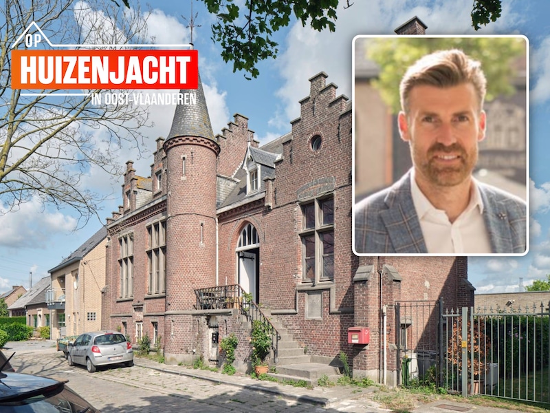 Dit voormalige gemeentehuis uit 1884, met onder meer twee slaapkamers, staat te koop in Desteldonk. Inzetfoto: vastgoedmakelaar Dieter Van Acker van Lo-immo.