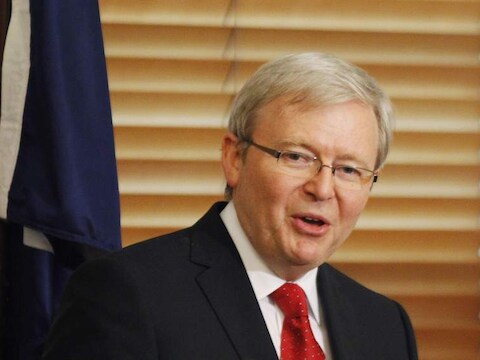 De Australische premier Kevin Rudd.