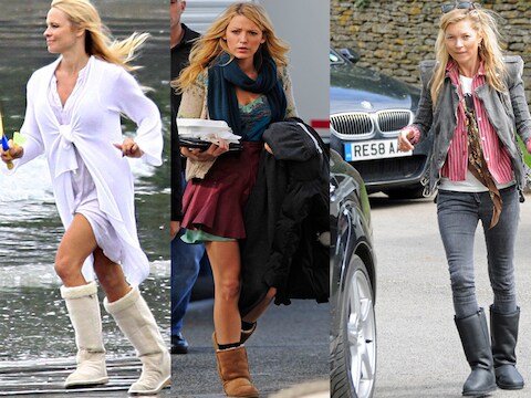 Pamela Anderson, Blake Lively en Kate Moss in hun Uggs.
