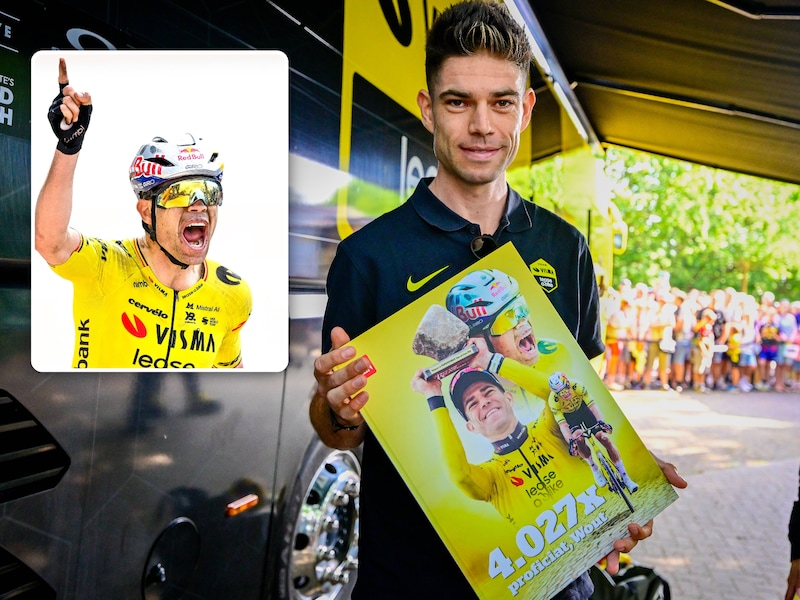 “Ik ben onder de indruk”: Wout van Aert ontvangt huldeboek met 4.027 (!) felicitaties van HLN-lezers na fenomenale zege in Parijs-Roubaix