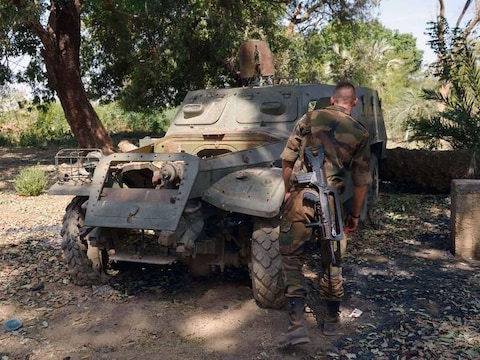 Franse troepen in Bamako.