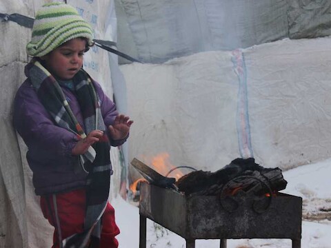 Kinderen in Syrië leiden onder de kou