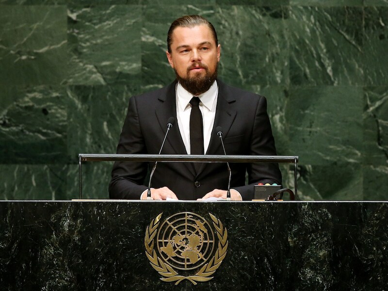 DiCaprio in september op de klimaattop in het hoofdkwartier van de VN in New York.