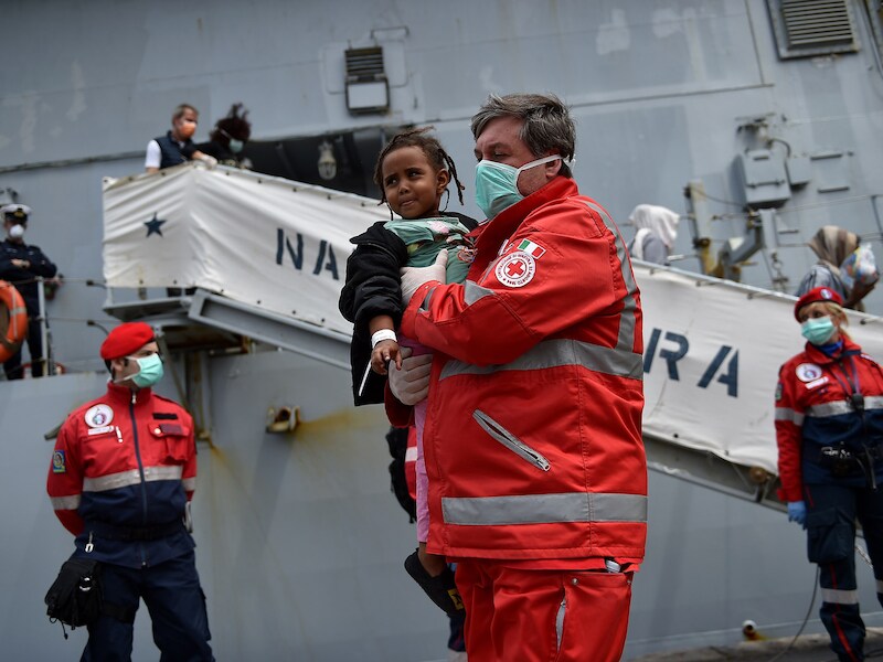 Begin mei werden 358 migranten gered door de Italiaanse marine.