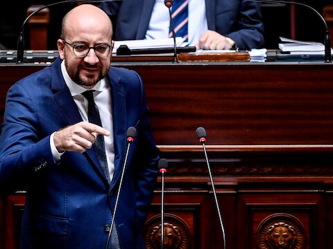 Premier Xharles Michel vandaag in het federaal parlement.