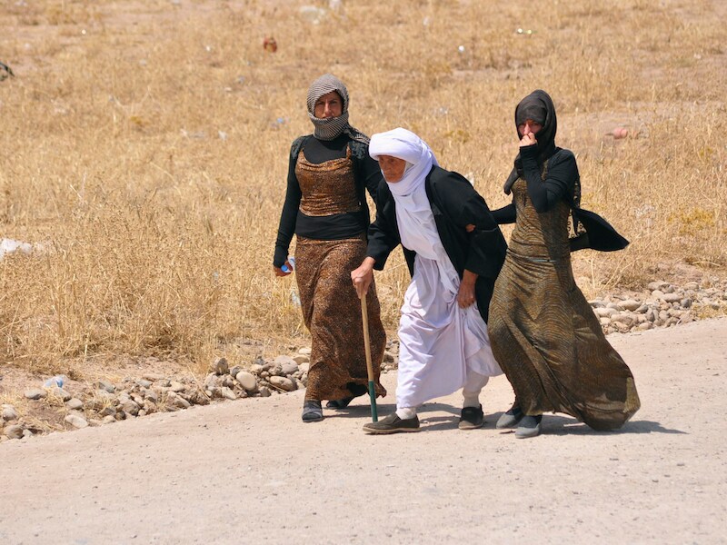 Ook leden van de Yezidi-minderheid zijn op de vlucht geslagen voor het oprukkende IS. De jihadisten maken zich schuldig aan oorlogsmisdaden.