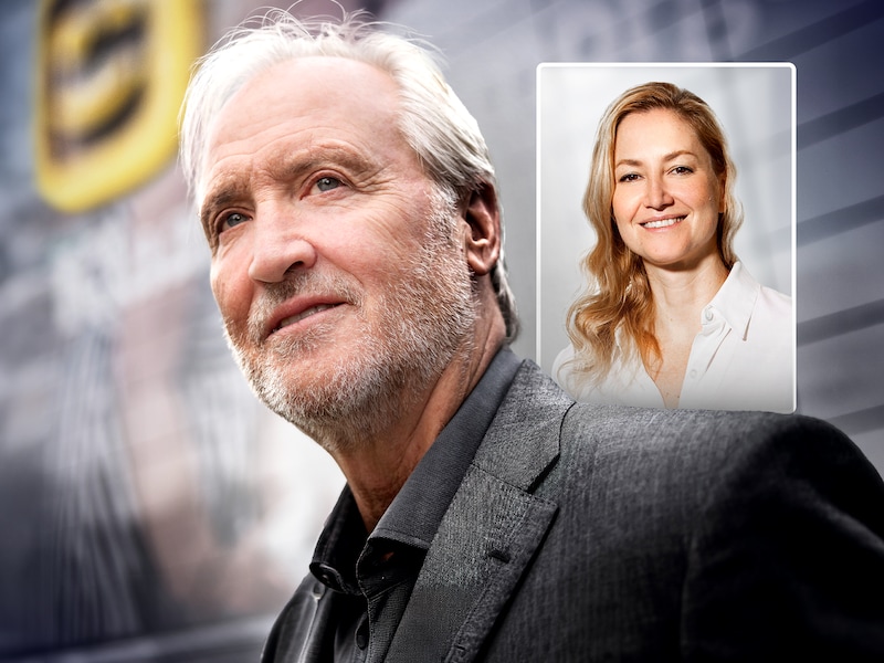 John Porter geeft de fakkel als CEO van Telenet door aan Rocío Lorenzo (inzet).