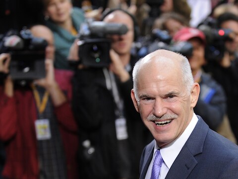 De Griekse premier George Papandreou.