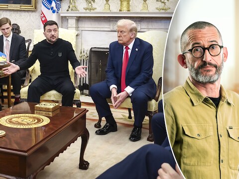 De confrontatie tussen Zelensky en Trump die de ondertekening van een grondstoffendeal in februari doorkruiste (links) en onze buitenlandjournalist Guy Van Vlierden.
