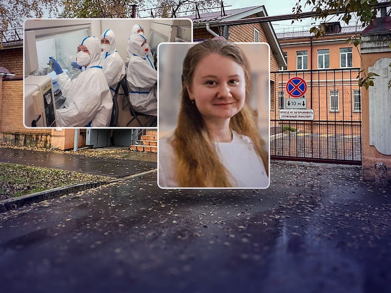 De onder verdachte omstandigheden omgekomen Darja Sjipilova en het instituut waar ze werkte.