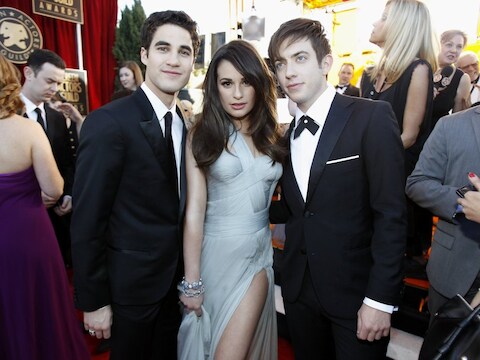 Darren Criss (Blaine), Lea Michelle (Rachel) en Kevin McHale (Artie).