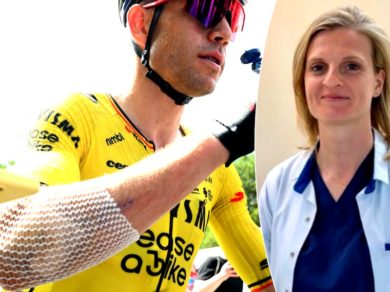 Wout van Aert liep een ontsteking aan de elleboog op en moest opgenomen worden in het ziekenhuis om sepsis te vermijden. De 35-jarige Amerikaanse actrice Daveigh Chase overleed aan sepsis. Rechts: intensivist Harlinde Peperstraete (UZ Gent).