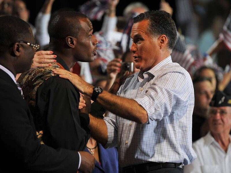 Mitt Romney op 19 september op een campagne-evenement in Miami.