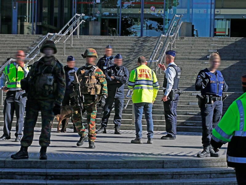 Beeld van een bomalarm in station Brussel-Noord vorige maand.