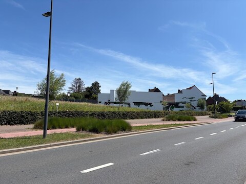 Muurschildering Picturale Ronse wordt aangebracht.
