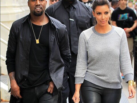 Rapper Kanye West en realityster Kim Kardashian.