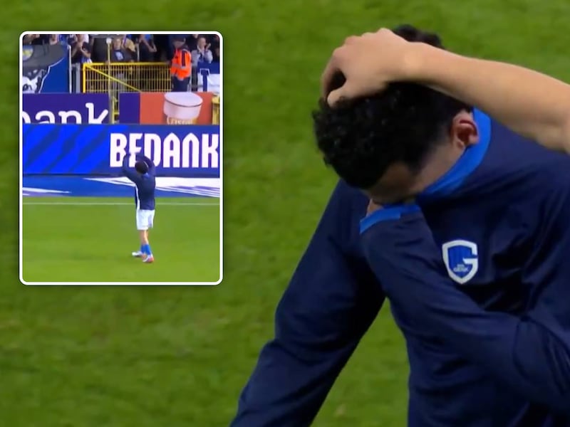 Was het zijn laatste match voor Racing Genk? Zakaria El Ouahdi, die persoonlijk akkoord heeft met Hamburg, neemt in tranen afscheid van Genkse fans