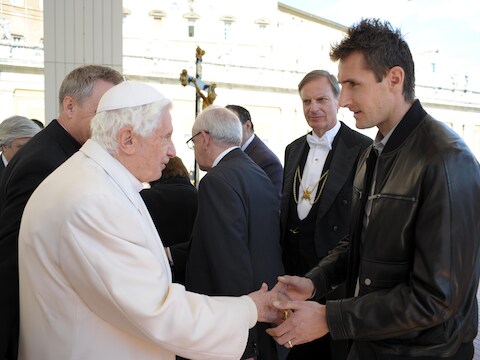 Paus Benedictus XVI tijdens een audiëntie.