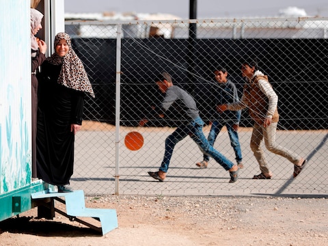 Syrische vluchtelingen in het Zaatari-kamp in Jordanië.