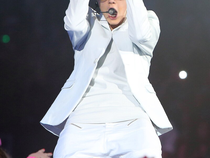 Justin Bieber in de American Airlines Arena in Miami op 26 januari.