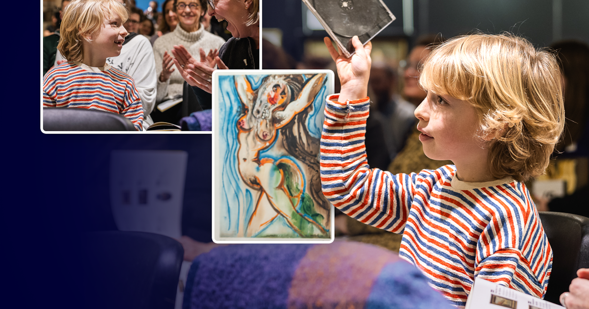 Jonge Felix (8) en 150 anderen bieden op Raveel en Dalí in Gentse Kringwinkel: “Ik heb in de auto ee