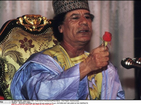 De Libische leider Kadhafi.