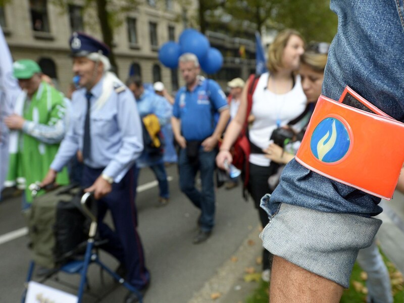 Vorige week kwamen nog meer dan 10.000 agenten op straat om te betogen tegen de nieuwe pensioenregeling.