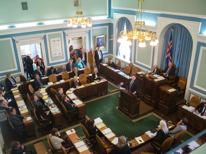 Het IJslandse parlement in Reykjavik.