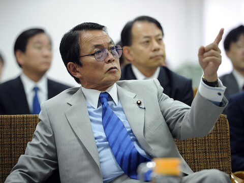 Japans minister van Financiën, Taro Aso.