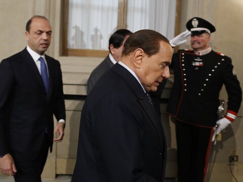 Berlusconi na zijn gesprek met president Giorgio Napolitano.