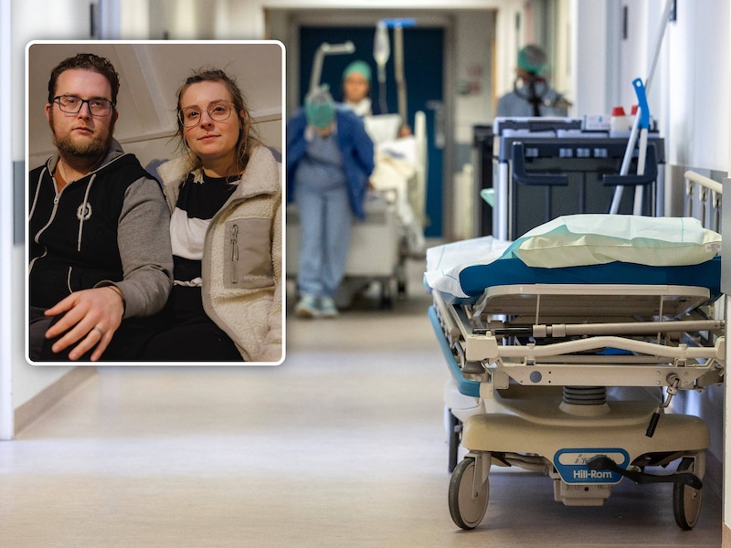 Illustratiebeeld UZ Brussel. Inzet: ouders, Marijke Leys (32) en Jürgen Tscherwinka (34) uit Vilvoorde.