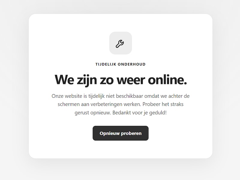 Wanneer je naar de website van Wervik wil gaan, krijg je een foutmelding.