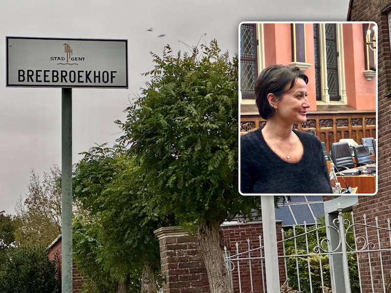 Straatnaambord in Mariakerke bij Gent, Inzet: Stephanie D'Hose