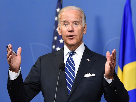 Joe Biden, vandaag op bezoek in Zweden.