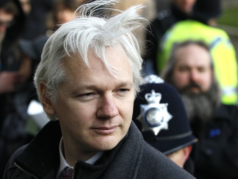 Julian Assange op 1 februari 2012 in Londen.