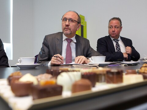 Johan Vande Lanotte bij Pralibel in Vichte.