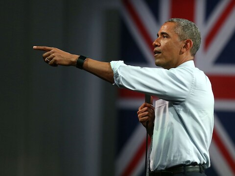 De Amerikaanse president Barack Obama in Londen.