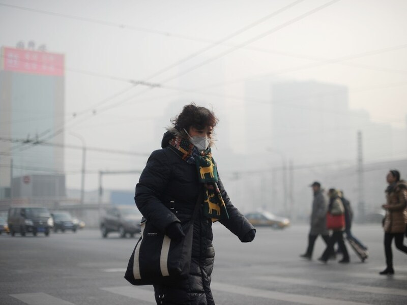 Smog in Peking, vorige week.